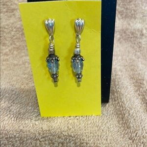 Elegant Silver and Blue Drop Earrings
